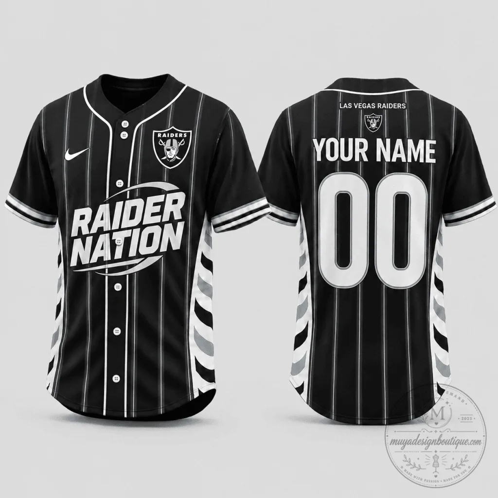Las Vegas Raiders Football Team Custom Name And Number Baseball Jersey Las Vegas Raiders Football Team Custom Name And Number Baseball Jersey