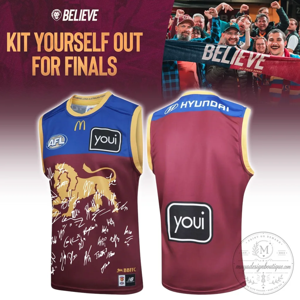 Brisbane Lions Australian Football League Signed Home Guernsey Jersey Brisbane Lions Australian Football League Signed Home Guernsey Jersey
