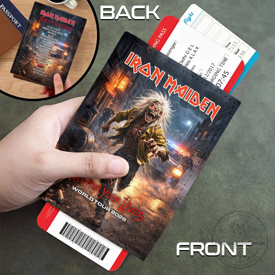 Iron Maiden Run for Your Lives World Tour 2026 Passport Holder 2 Iron Maiden Run for Your Lives World Tour 2026 Passport Holder