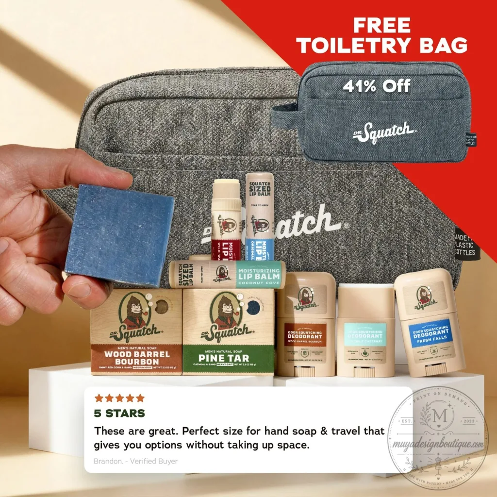 Dr. Squatch Carry On Trio Toiletry Bag with Natural Soap, Lip Balm, and Deodorant Dr. Squatch Carry On Trio Toiletry Bag with Natural Soap, Lip Balm, and Deodorant
