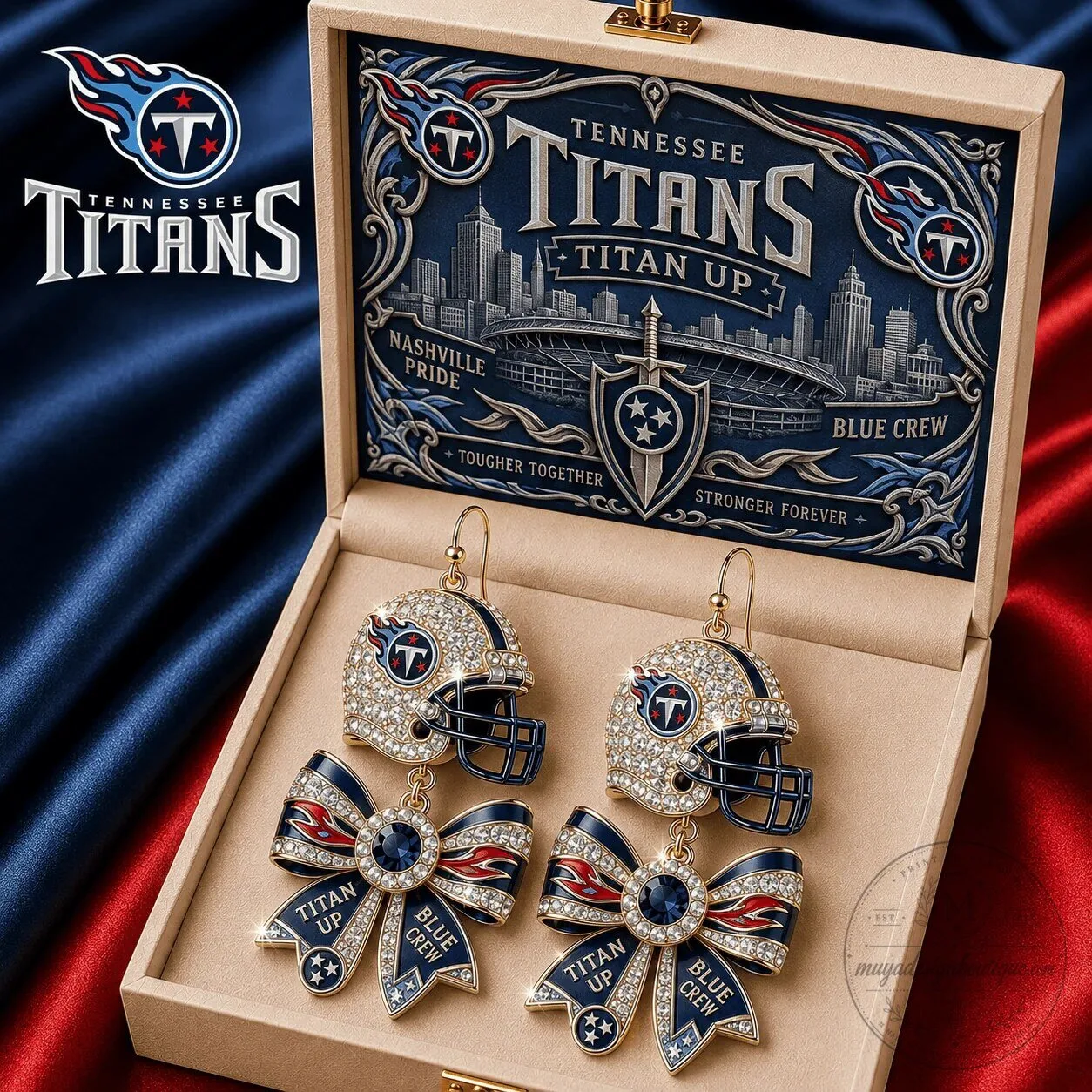 Tennessee Titans Football Helmet Dangle Earrings for Women 3 Tennessee Titans Football Helmet Dangle Earrings for Women
