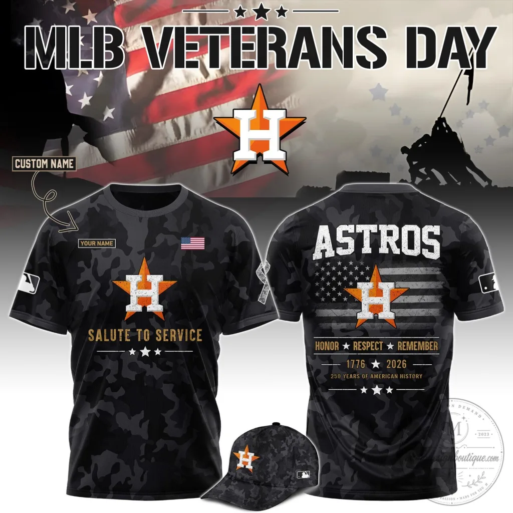 Houston Astros MLB Veterans Day Salute To Service T-Shirt Houston Astros MLB Veterans Day Salute To Service T-Shirt