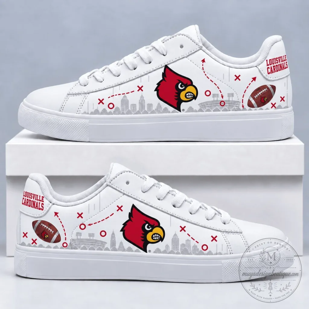 Louisville Cardinals Football Game Plan White Low Top Shoes Louisville Cardinals Football Game Plan White Low Top Shoes