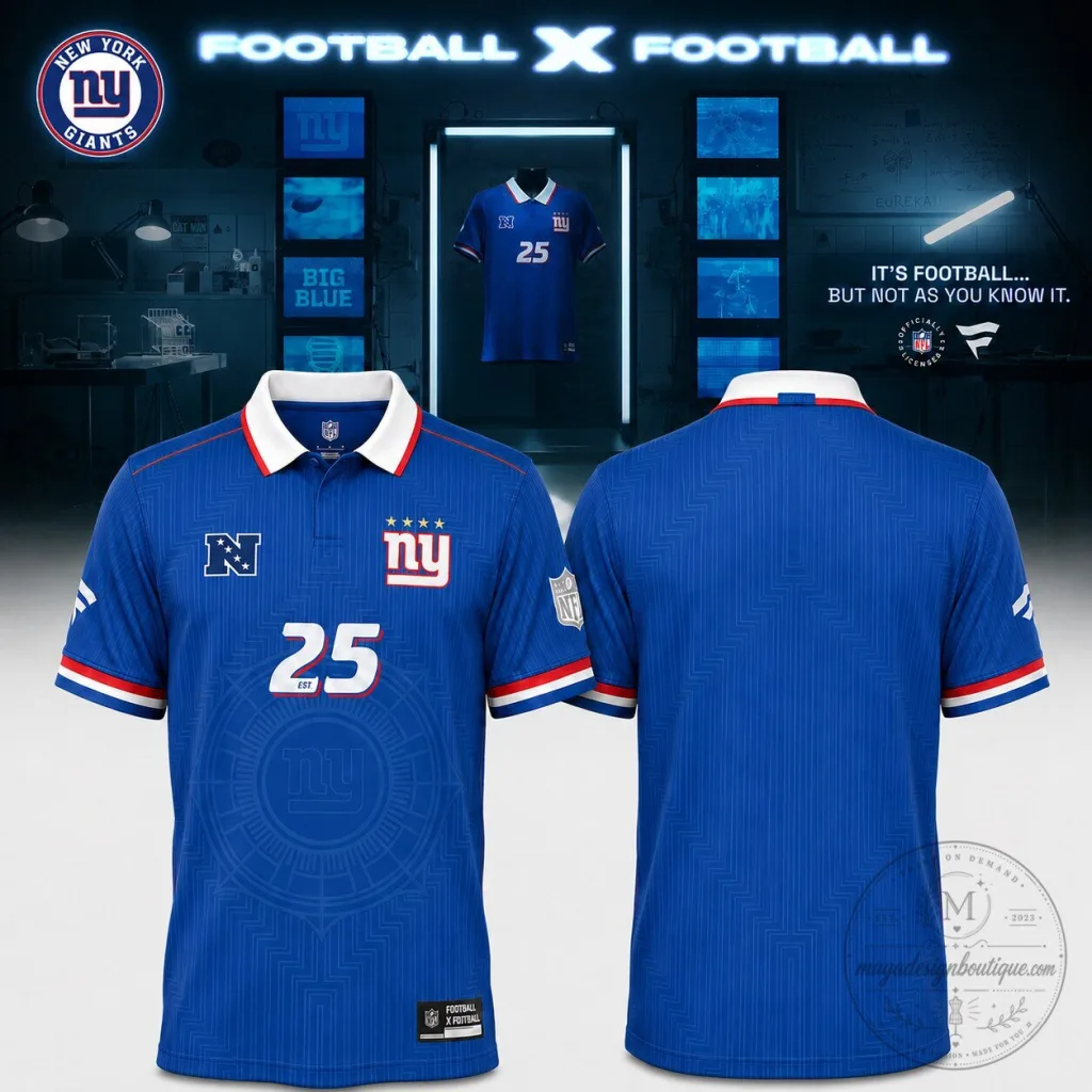 New York Giants Polo Shirt - Collared Fan Top for Football Supporters New York Giants Polo Shirt - Collared Fan Top for Football Supporters