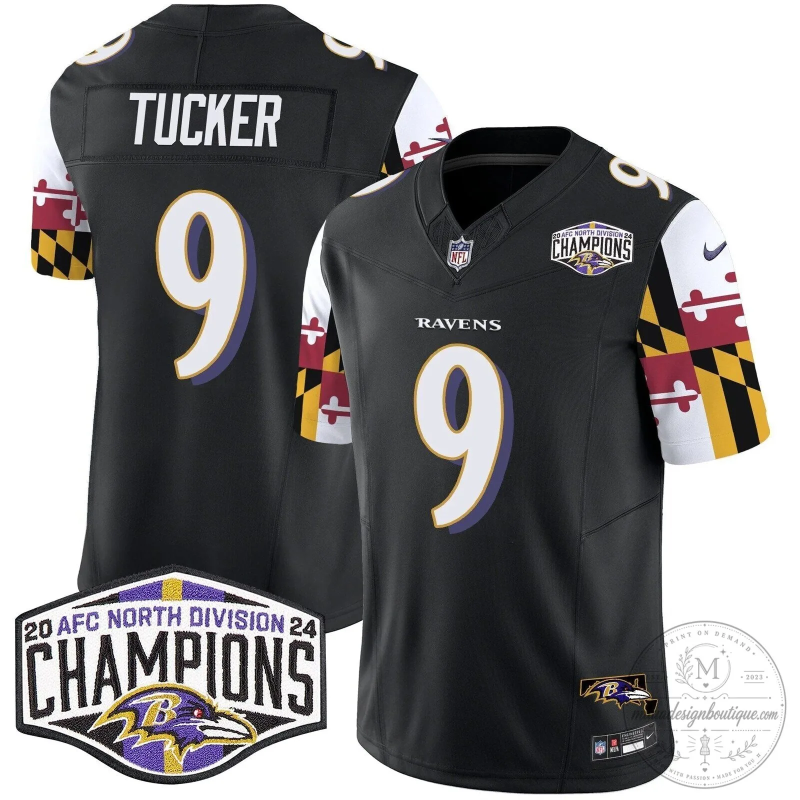 Baltimore Ravens 2024 AFC North Division Champions Henry Football Jersey 53 Baltimore Ravens 2024 AFC North Division Champions Henry Football Jersey