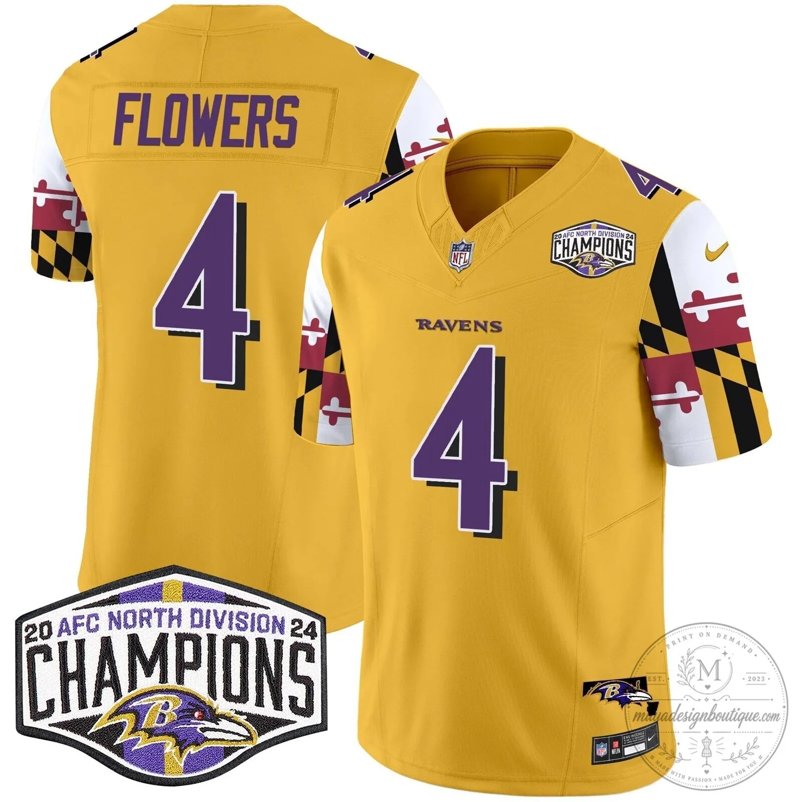 Baltimore Ravens 2024 AFC North Division Champions Henry Football Jersey 67 Baltimore Ravens 2024 AFC North Division Champions Henry Football Jersey