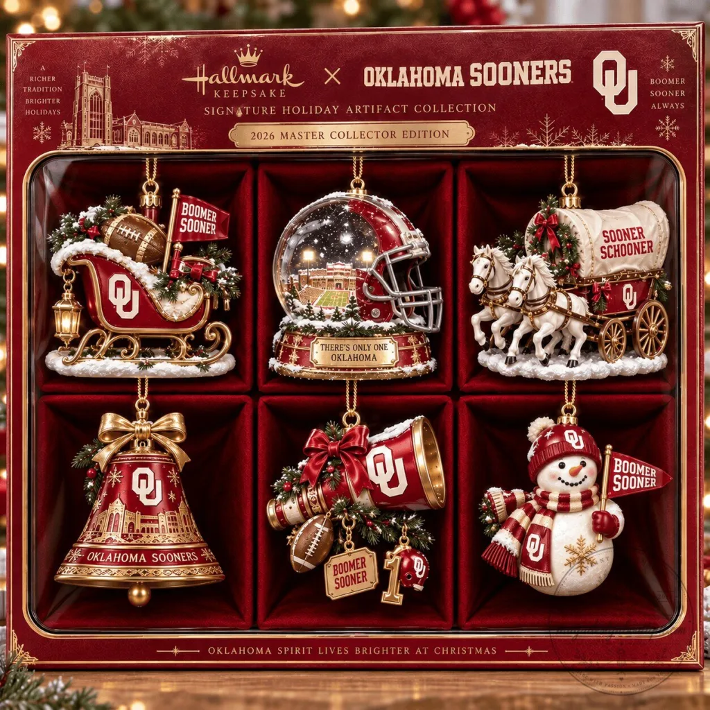 Oklahoma Sooners Christmas Holiday Ornament Collection Box Set Oklahoma Sooners Christmas Holiday Ornament Collection Box Set