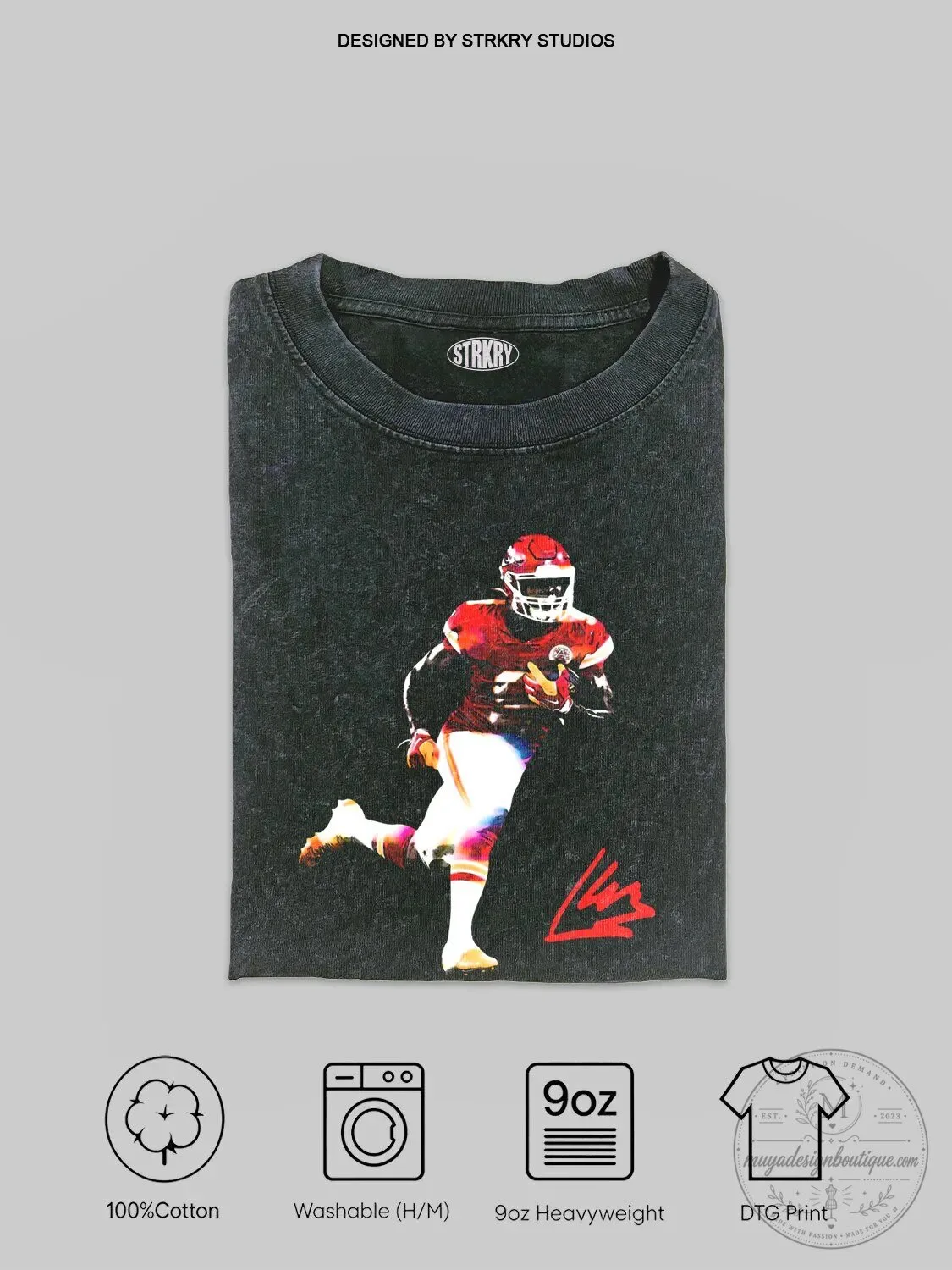 Seattle Seahawks T-Shirt Featuring Kenneth Walker III as Football Player 2 Seattle Seahawks T-Shirt Featuring Kenneth Walker III as Football Player