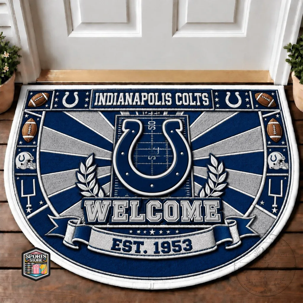 Indianapolis Colts Welcome Est 1953 Football Team Doormat Indianapolis Colts Welcome Est 1953 Football Team Doormat