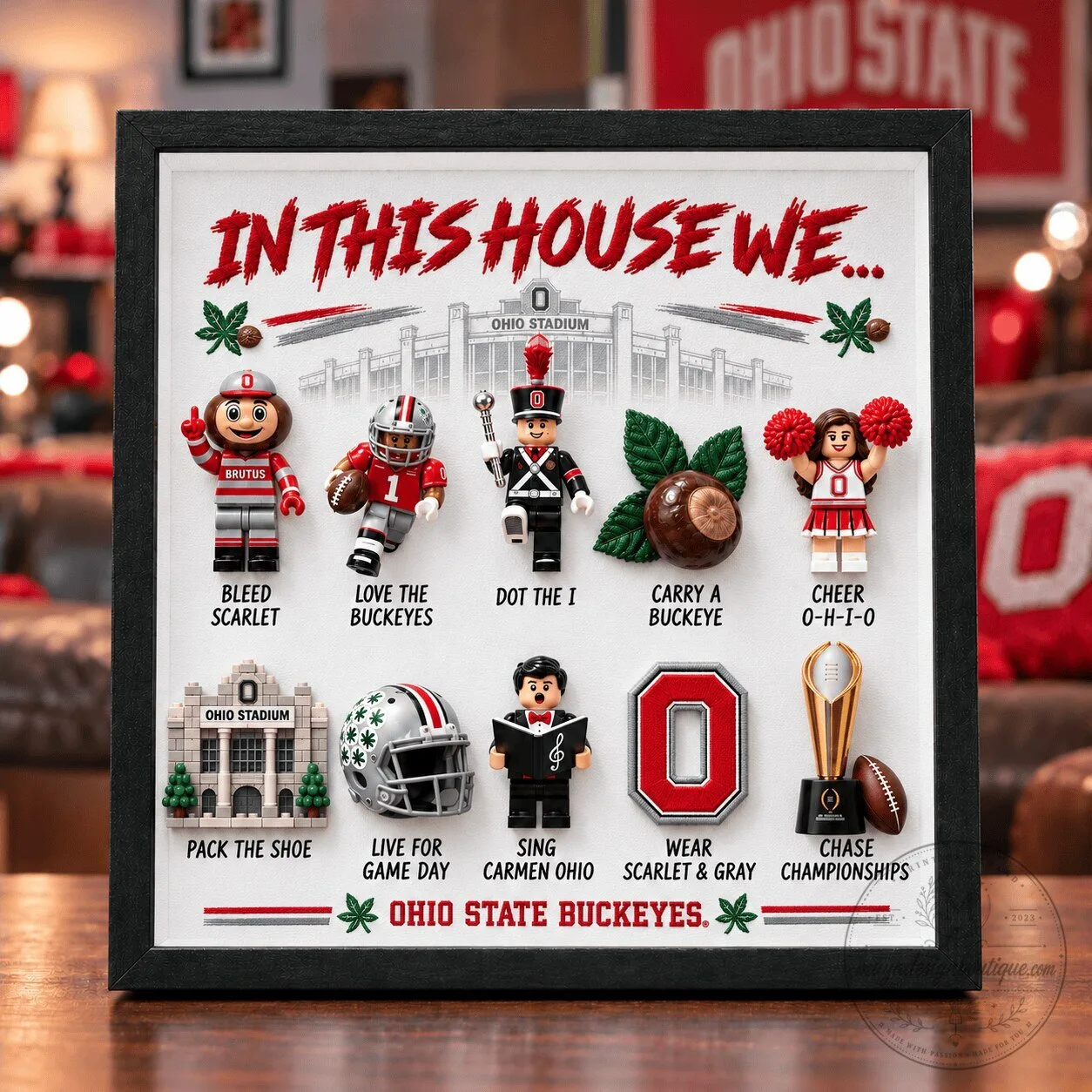 Ohio State Buckeyes In This House We Rules Fan Display Frame 2 Ohio State Buckeyes In This House We Rules Fan Display Frame