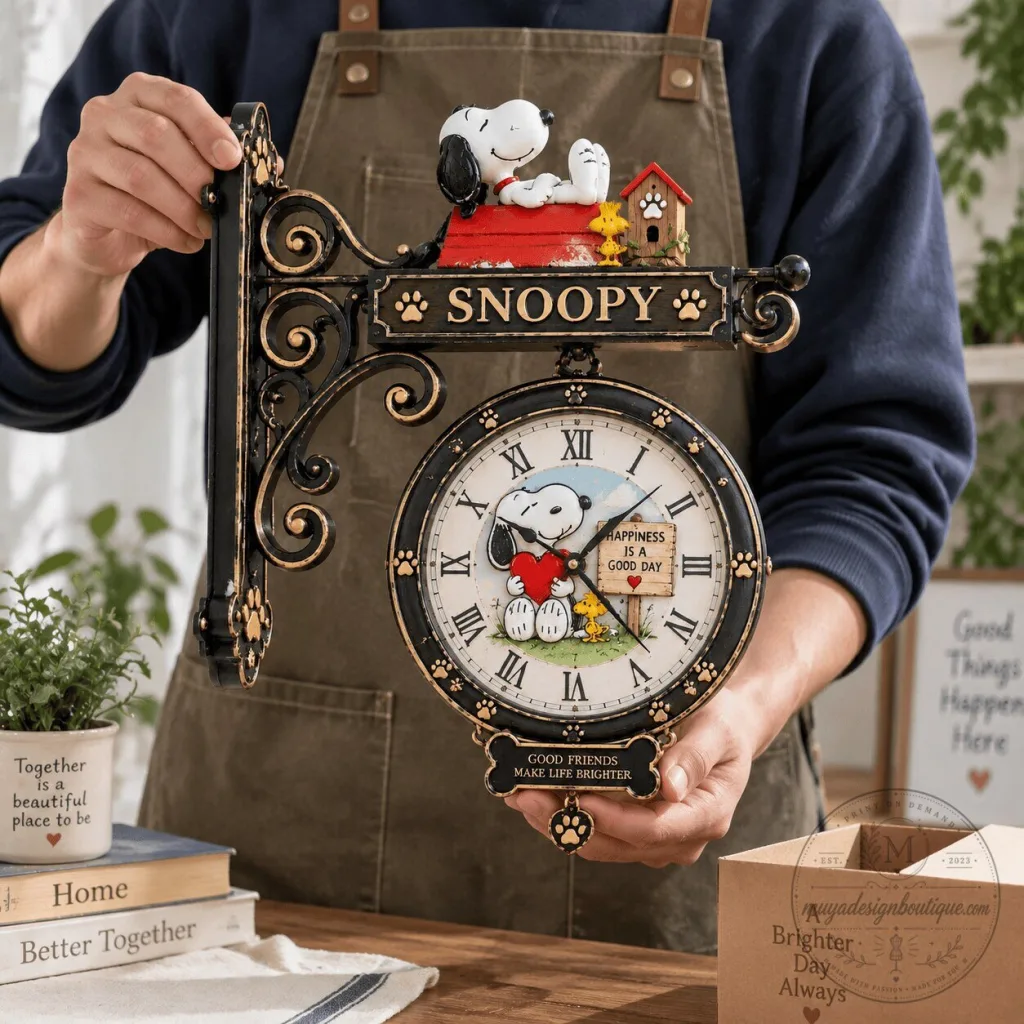Snoopy Happiness is a Good Day Decorative Wall Clock with Charlie Brown Snoopy Happiness is a Good Day Decorative Wall Clock with Charlie Brown