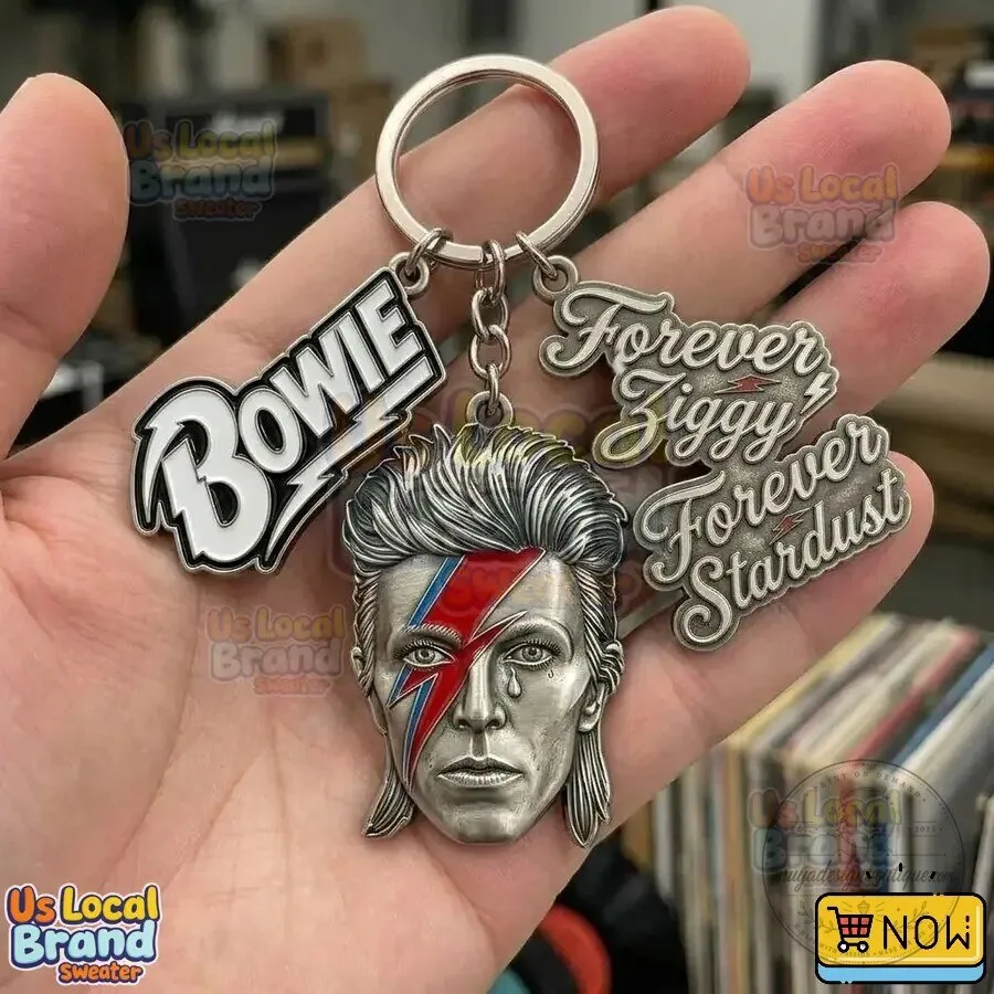 David Bowie Ziggy Stardust Aladdin Sane Album Cover Keychain 8 David Bowie Ziggy Stardust Aladdin Sane Album Cover Keychain