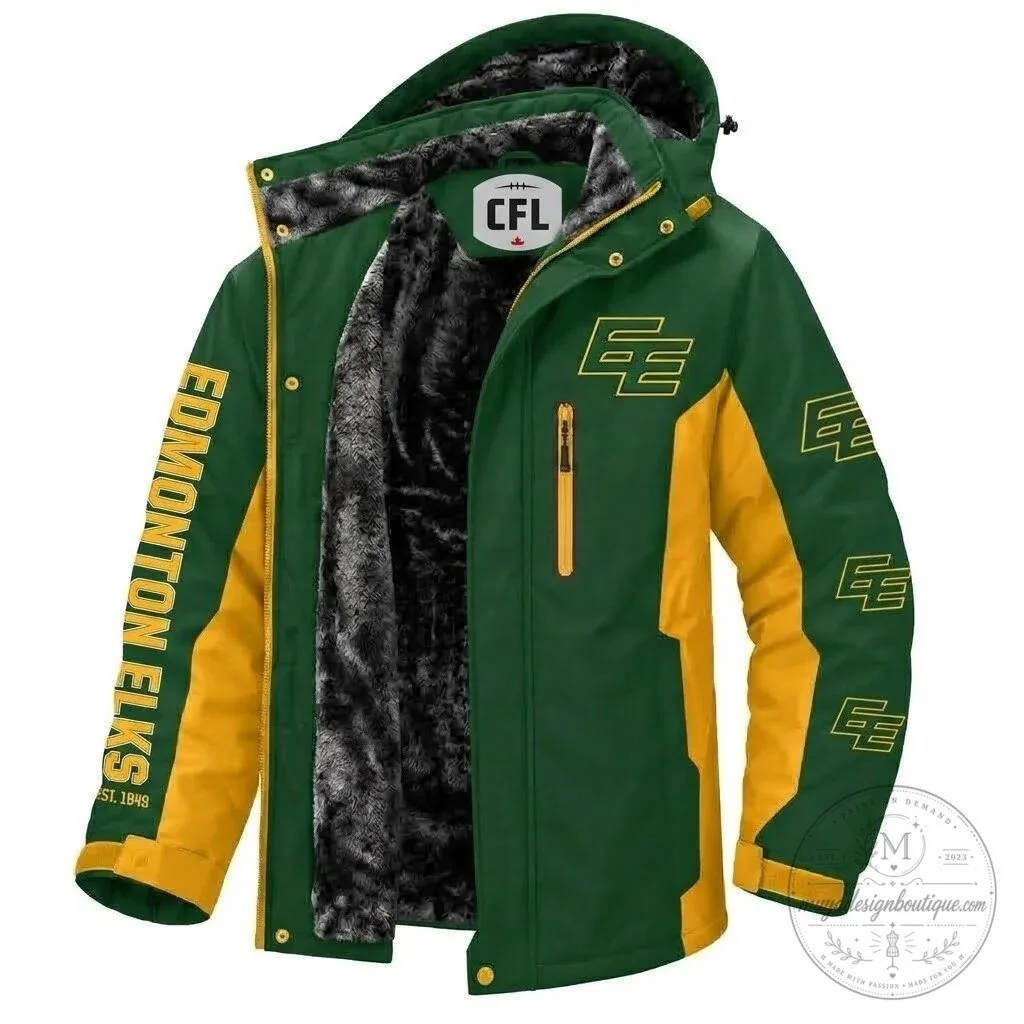 Edmonton Elks Canadian Football League Waterproof Winter Parka Jacket 1 Edmonton Elks Canadian Football League Waterproof Winter Parka Jacket