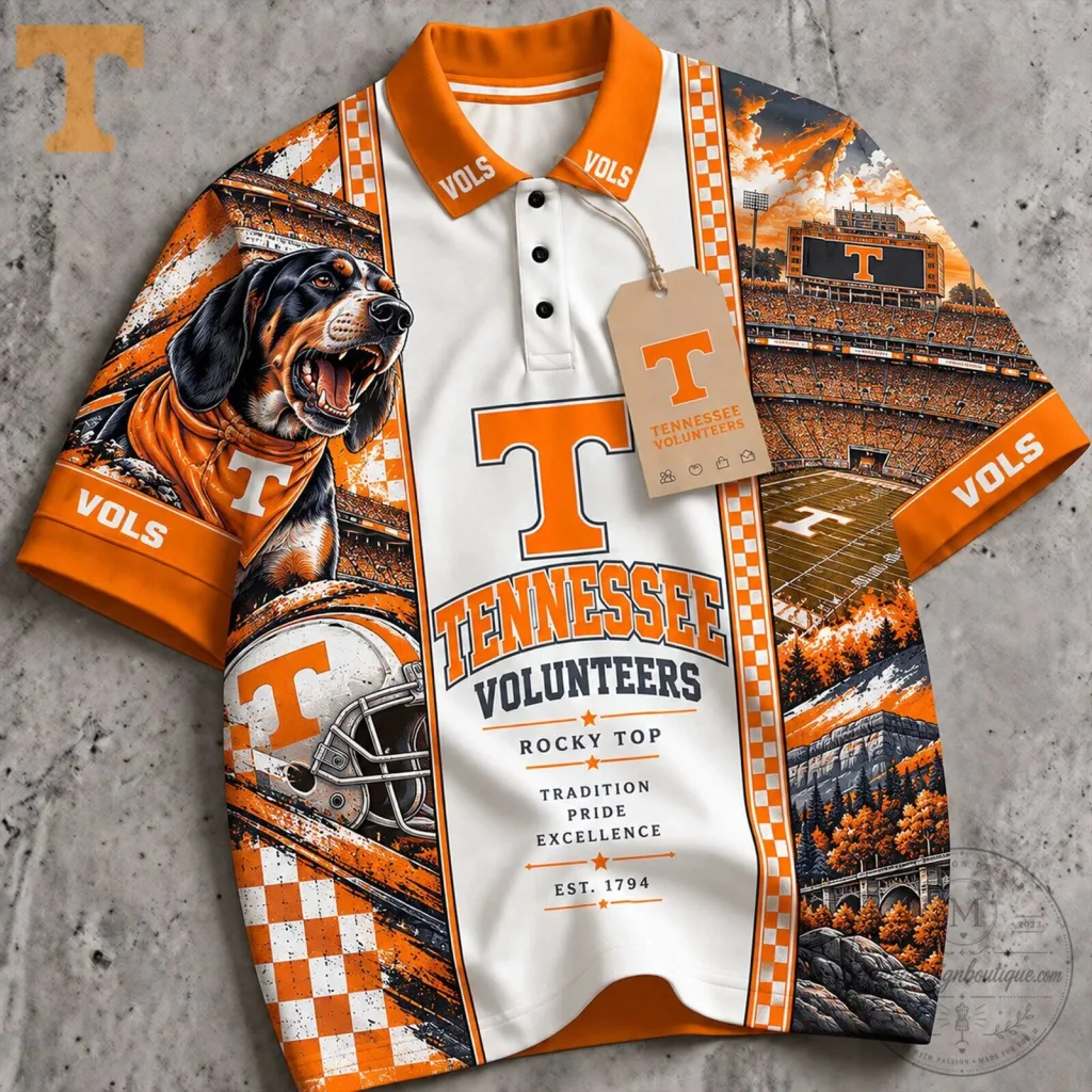 Tennessee Volunteers Football Team Mascot Dog Polo Shirt Tennessee Volunteers Football Team Mascot Dog Polo Shirt