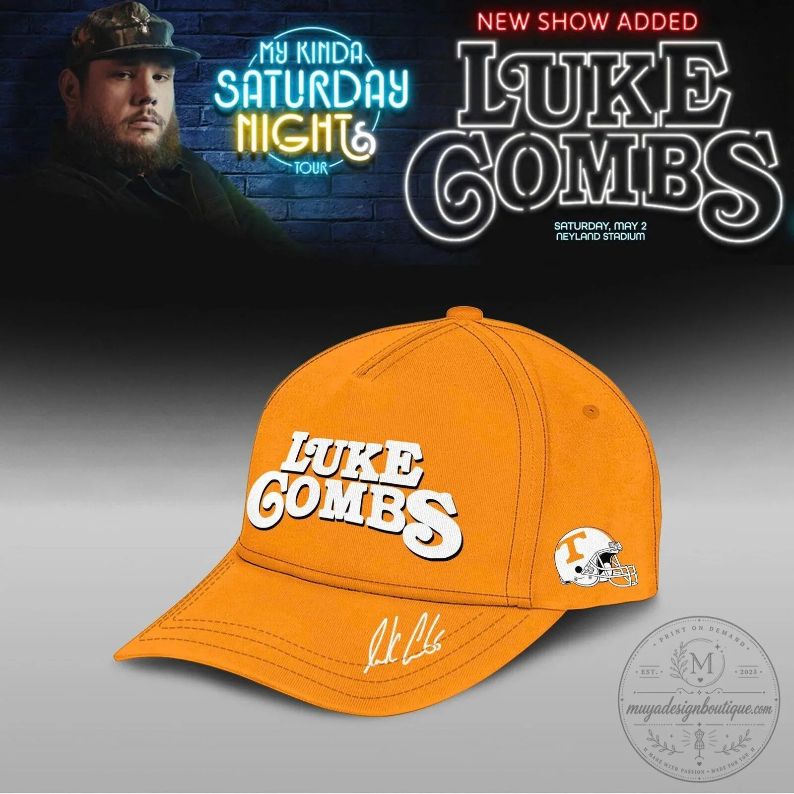 Orange Hoodie for Luke Combs My Kinda Saturday Night Tour at Neyland Stadium 8 Orange Hoodie for Luke Combs My Kinda Saturday Night Tour at Neyland Stadium