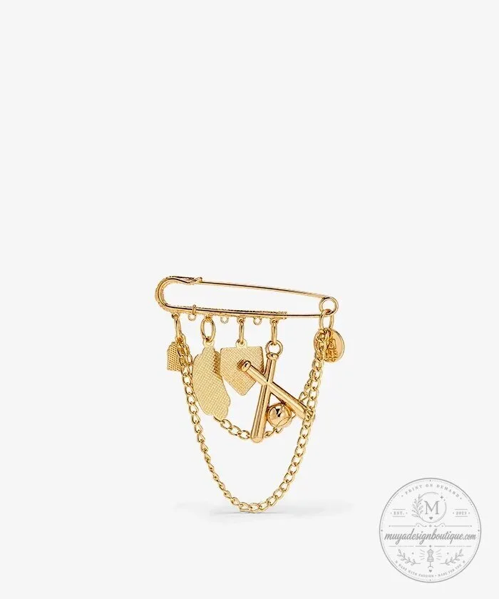 Baseball Game Day Safety Pin Bag Charm with Hot Dog and Bat 17 Baseball Game Day Safety Pin Bag Charm with Hot Dog and Bat