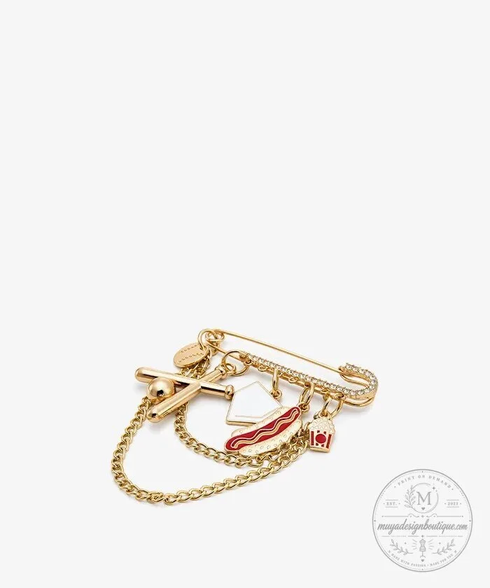 Baseball Game Day Safety Pin Bag Charm with Hot Dog and Bat 19 Baseball Game Day Safety Pin Bag Charm with Hot Dog and Bat