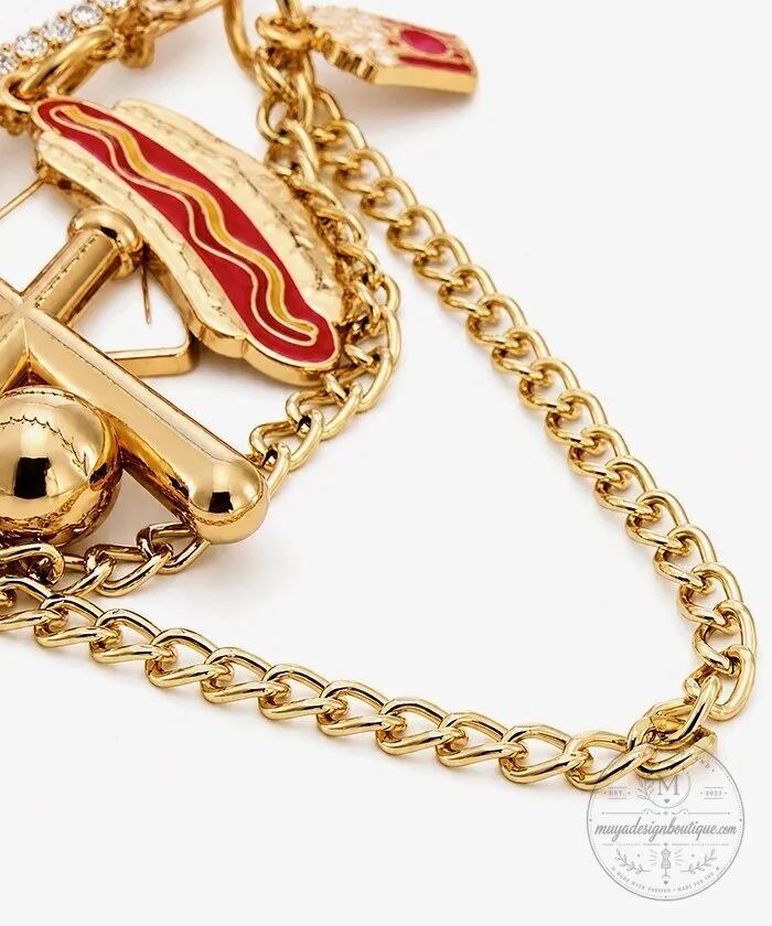 Baseball Game Day Safety Pin Bag Charm with Hot Dog and Bat 22 Baseball Game Day Safety Pin Bag Charm with Hot Dog and Bat
