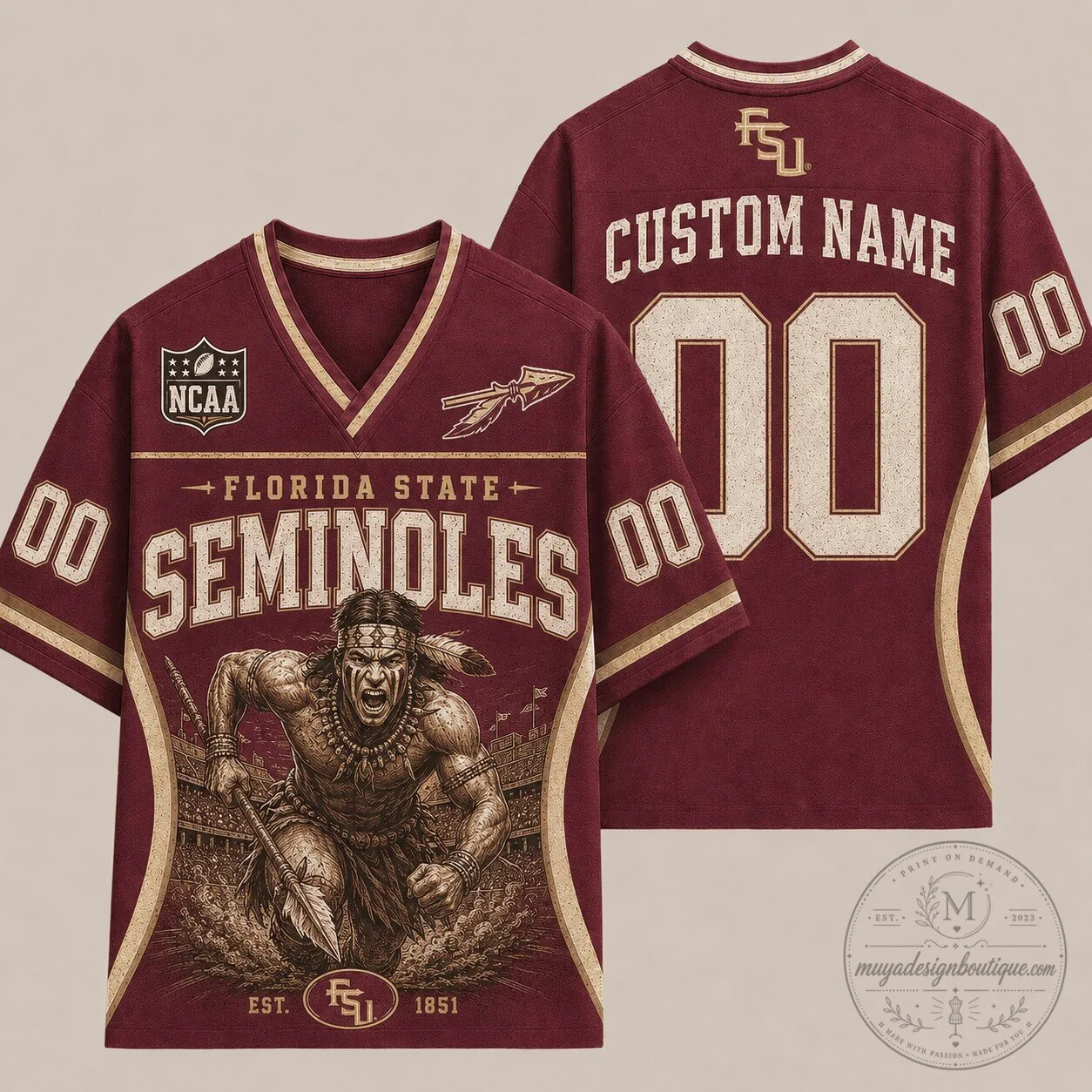 Florida Football State Seminoles NCAA Custom Name Maroon Jersey 3 Florida Football State Seminoles NCAA Custom Name Maroon Jersey