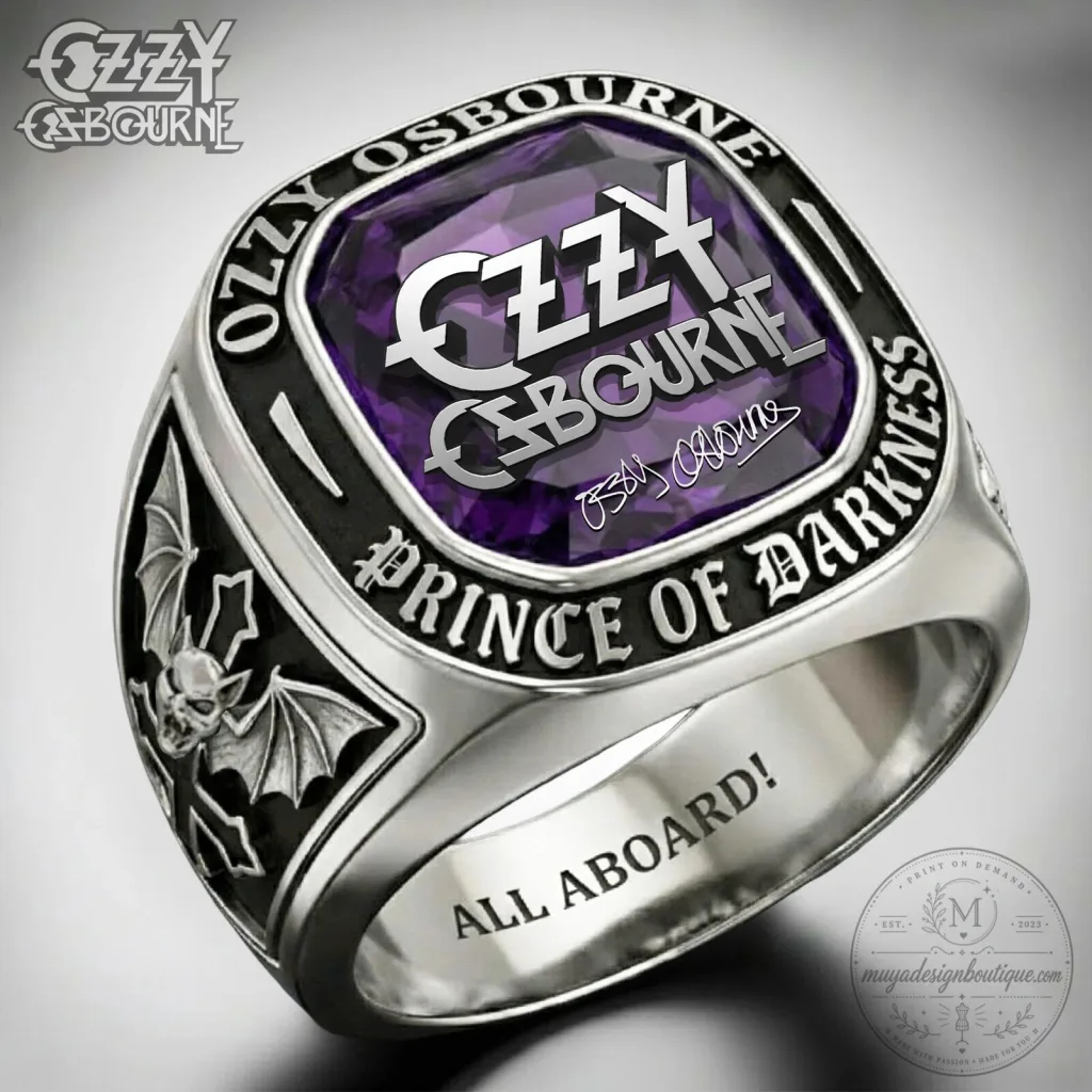 Ozzy Osbourne Prince of Darkness Heavy Metal Band Ring Ozzy Osbourne Prince of Darkness Heavy Metal Band Ring
