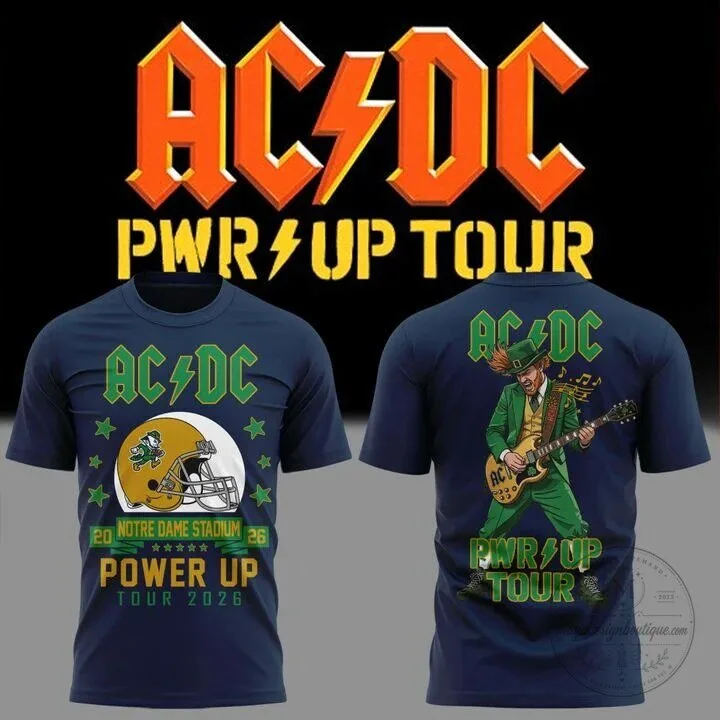 2026 Concert T-Shirt for AC/DC Power Up Tour - Notre Dame Football 2 2026 Concert T-Shirt for AC/DC Power Up Tour - Notre Dame Football