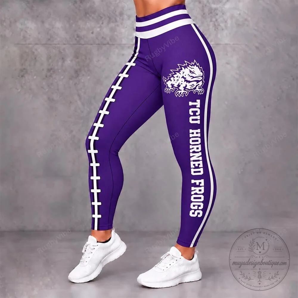 TCU Horned Frogs Football Style Purple Women's Leggings