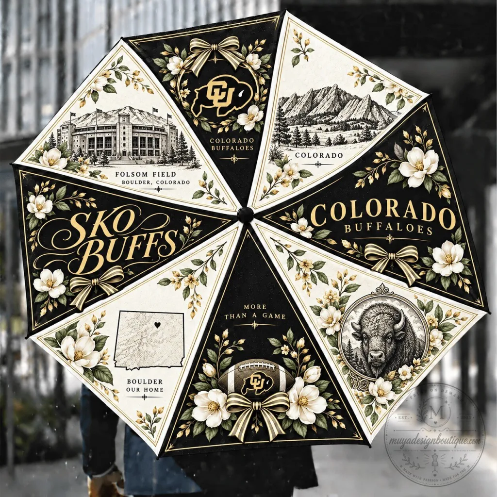 Colorado Buffaloes Folsom Field Floral Compact Folding Umbrella Colorado Buffaloes Folsom Field Floral Compact Folding Umbrella