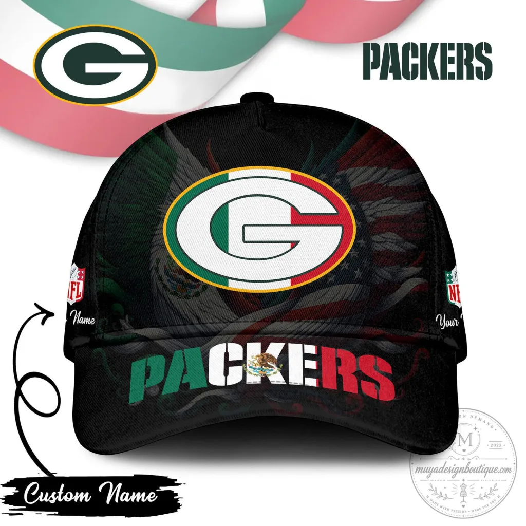Green Bay Packers NFL Mexican Flag Custom Name Classic Baseball Cap Hat Green Bay Packers NFL Mexican Flag Custom Name Classic Baseball Cap Hat