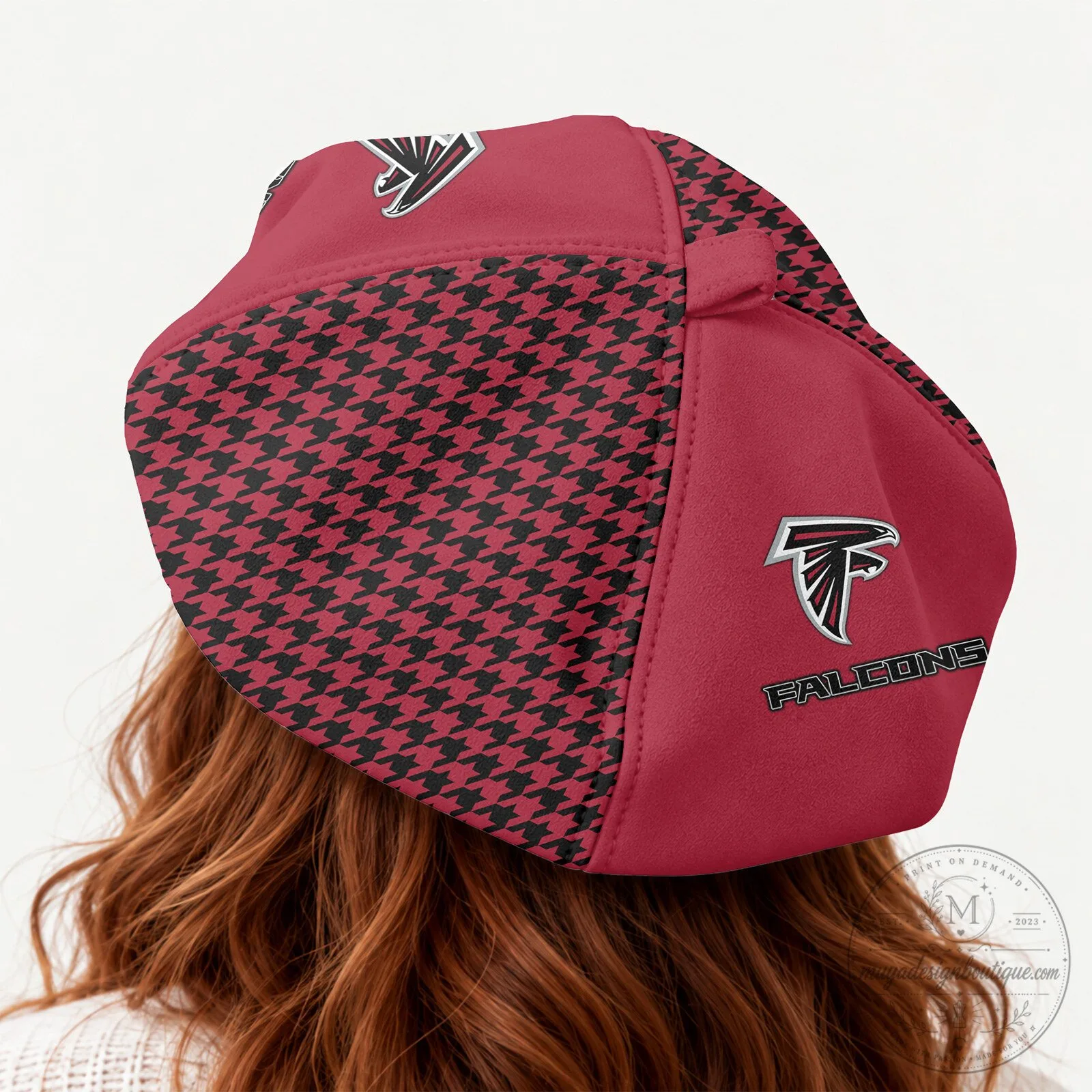 Atlanta Falcons National Football League Houndstooth Beret Hat 10 Atlanta Falcons National Football League Houndstooth Beret Hat
