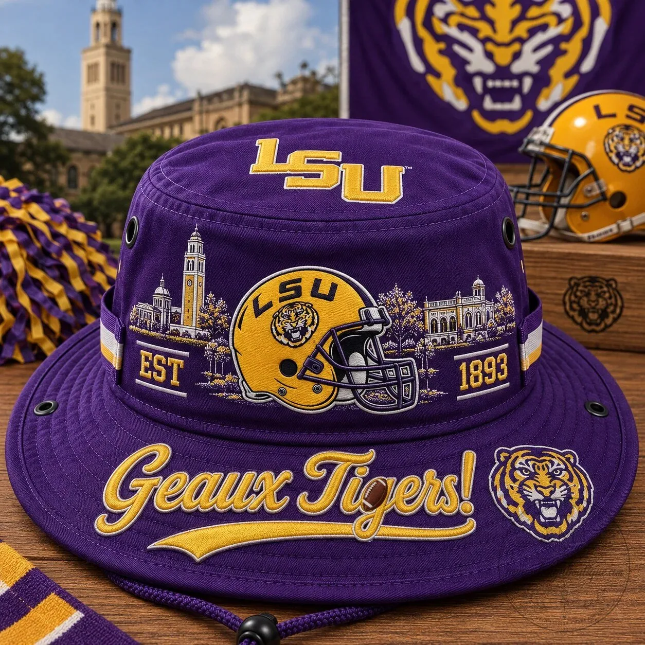 Louisiana State University Tigers Football Geaux Tigers Boonie Hat 5 Louisiana State University Tigers Football Geaux Tigers Boonie Hat