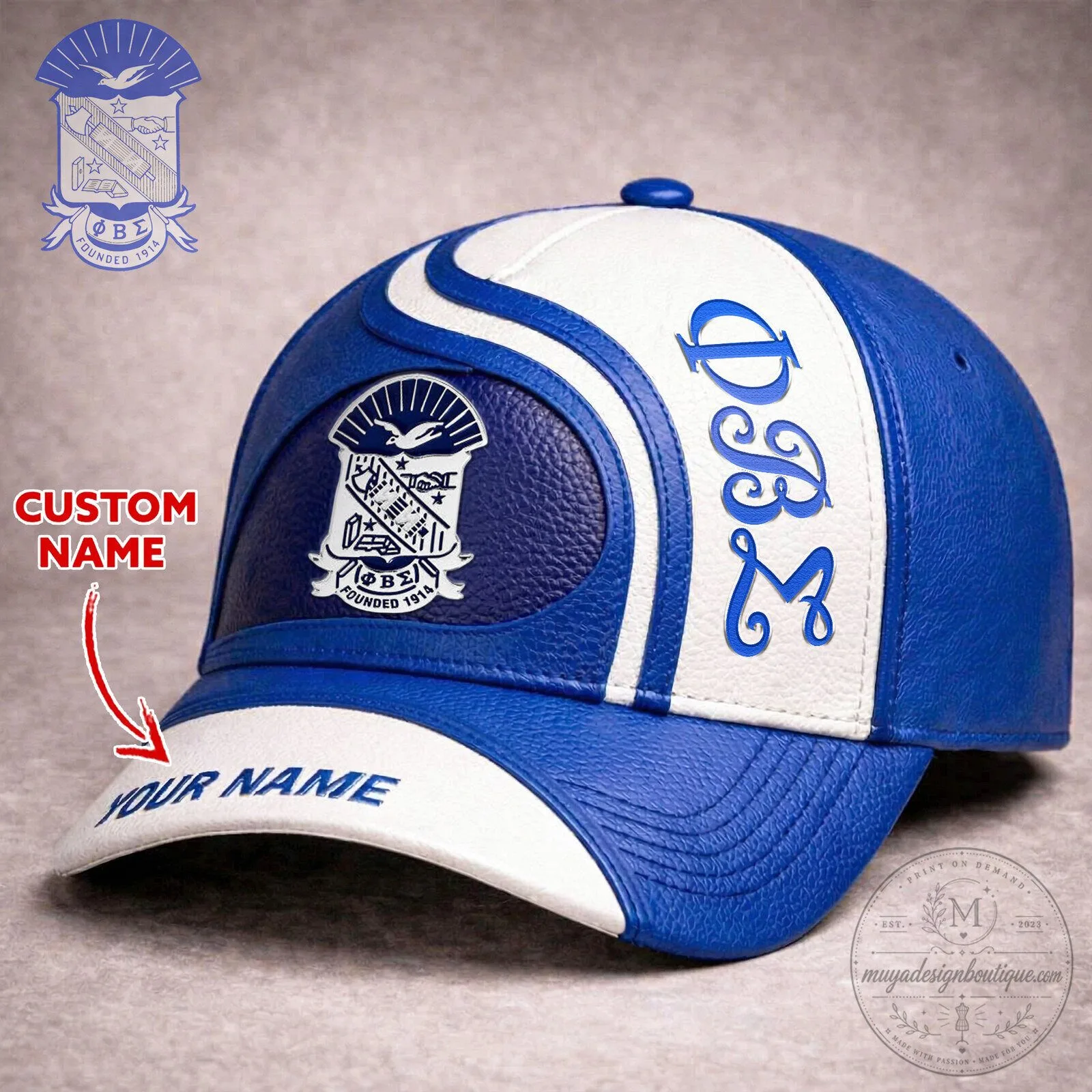 Phi Beta Sigma Fraternity Custom Name Baseball Cap Hat