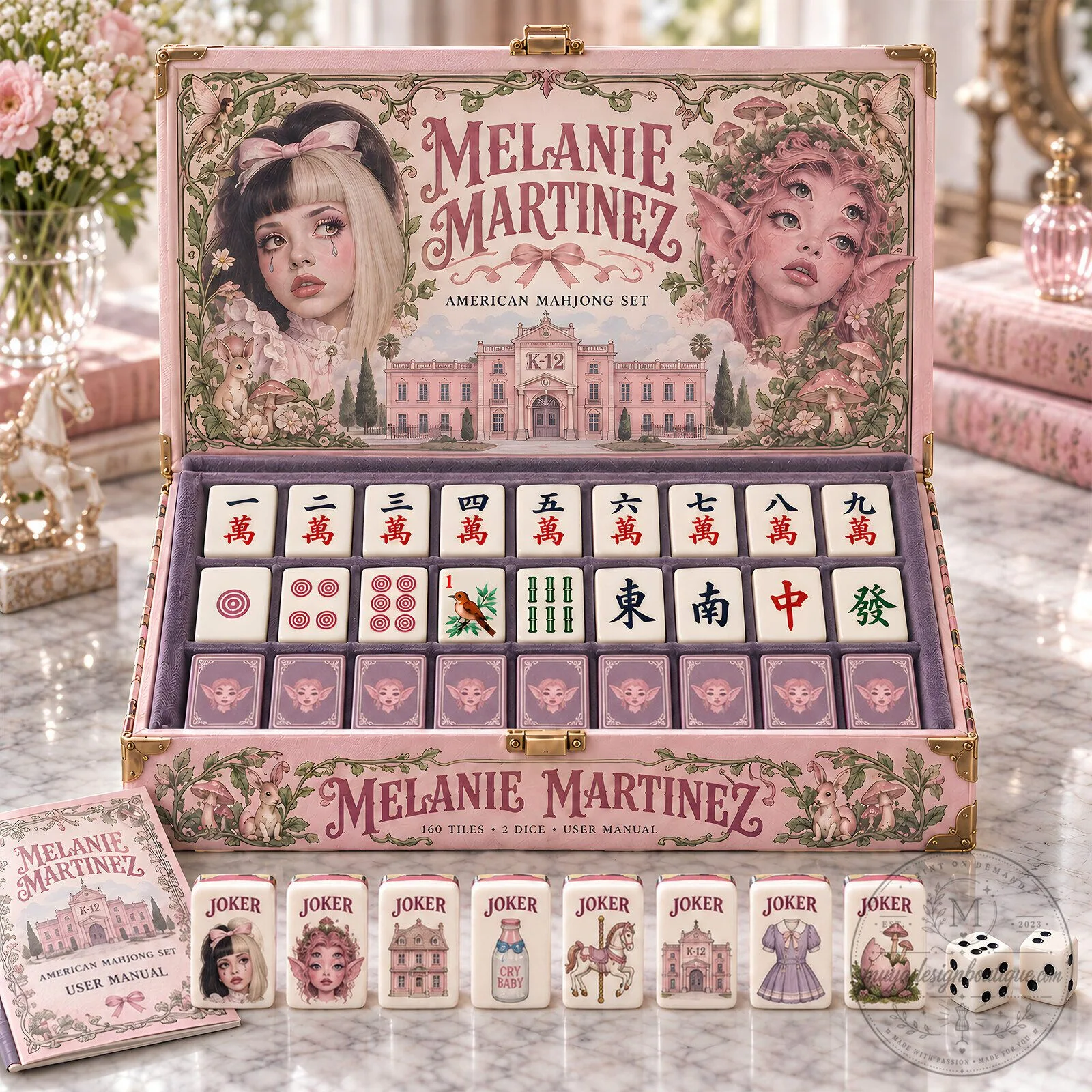Melanie Martinez K-12 American Mahjong Set with 160 Tiles and User Manual