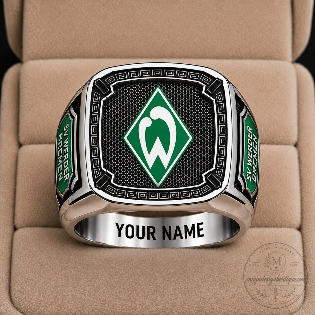 SV Werder Bremen Bundesliga Football Club Custom Engraved Fan Ring SV Werder Bremen Bundesliga Football Club Custom Engraved Fan Ring