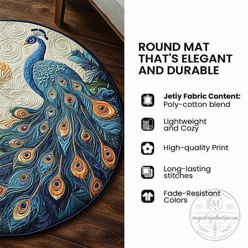 Melanin Santa Claus Reading in Library Quilted Round Area Rug 9 Melanin Santa Claus Reading in Library Quilted Round Area Rug