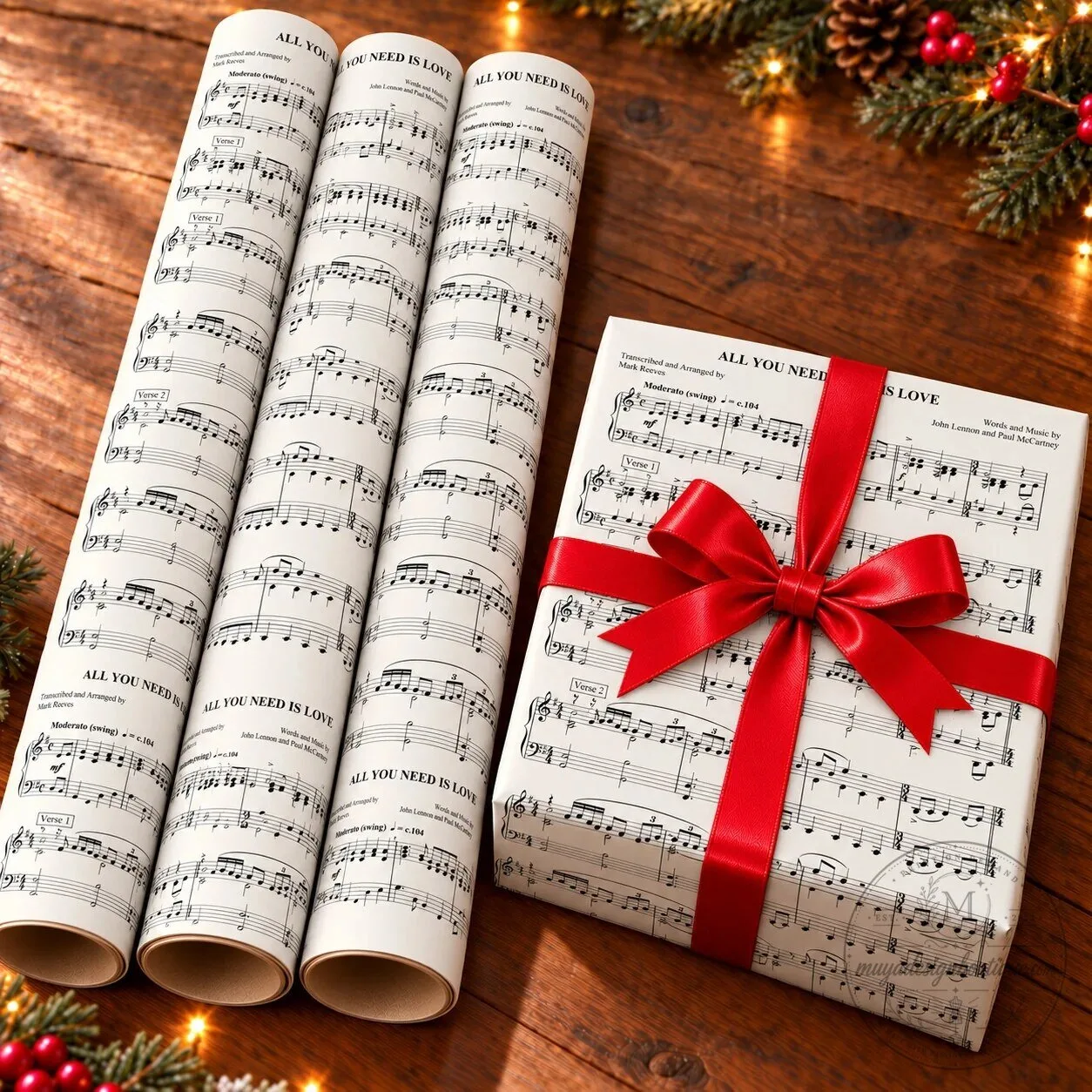 The Beatles All You Need Is Love Sheet Music Christmas Wrapping Paper 4 The Beatles All You Need Is Love Sheet Music Christmas Wrapping Paper