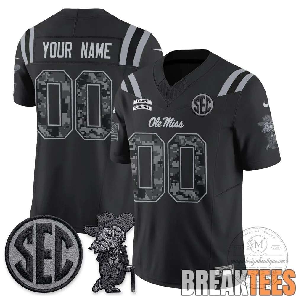 Ole Miss Rebels 2026 Salute to Service Custom Football Jersey