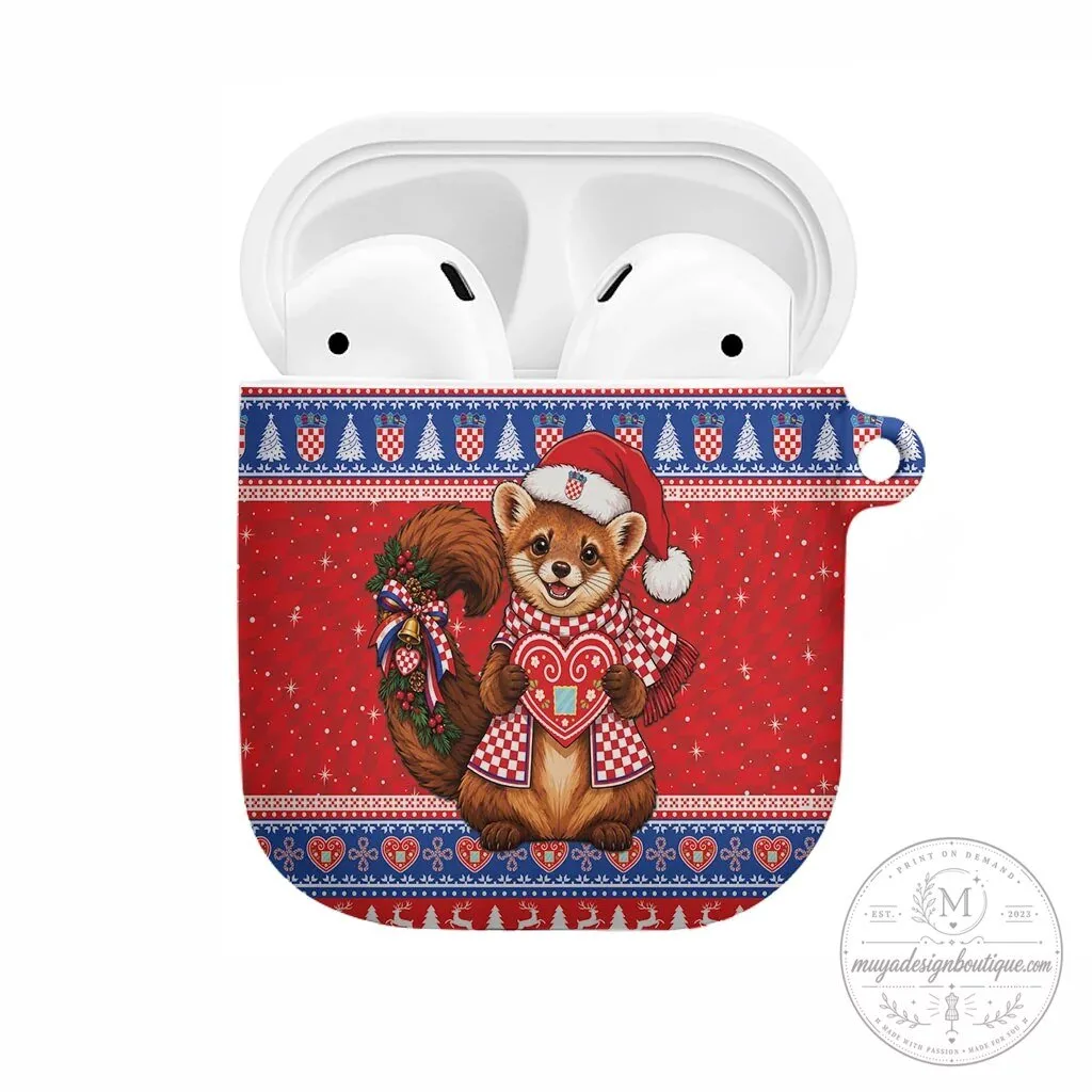 Croatian Christmas Kuna Squirrel Licitar Heart AirPods Case 1 Croatian Christmas Kuna Squirrel Licitar Heart AirPods Case