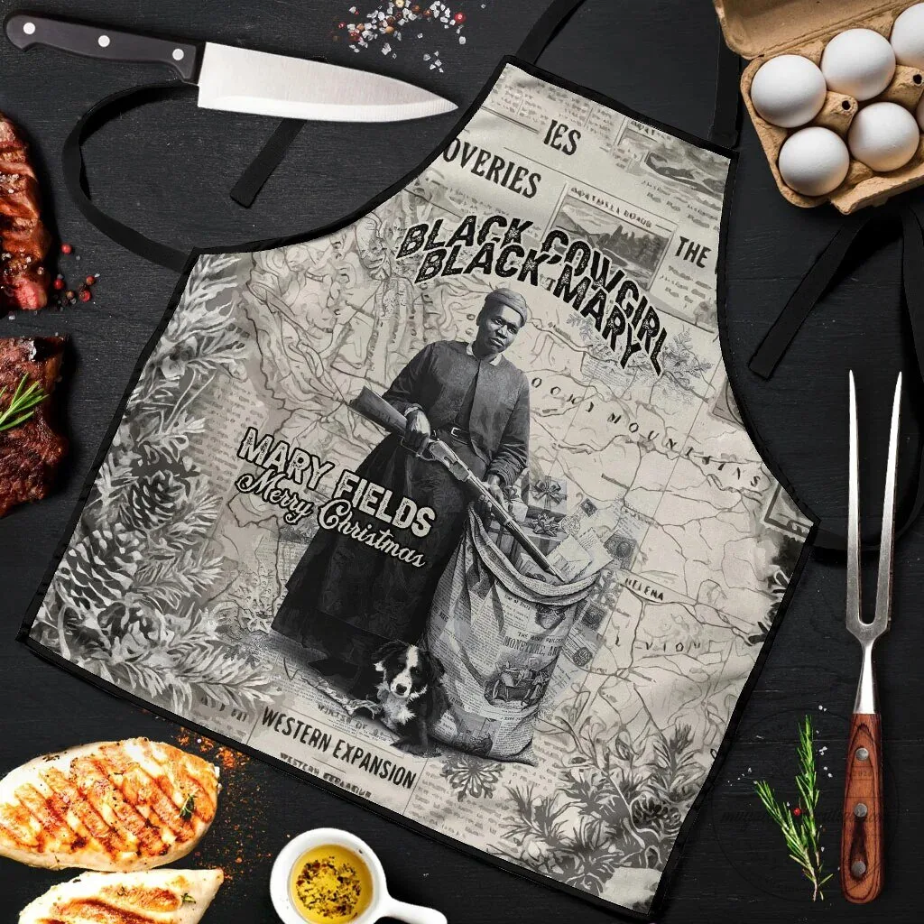 Mary Fields Christmas Black Cowgirl Vintage Western Map Mail Carrier Apron 6 Mary Fields Christmas Black Cowgirl Vintage Western Map Mail Carrier Apron