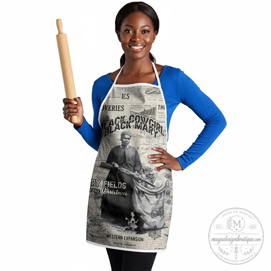Mary Fields Christmas Black Cowgirl Vintage Western Map Mail Carrier Apron 7 Mary Fields Christmas Black Cowgirl Vintage Western Map Mail Carrier Apron