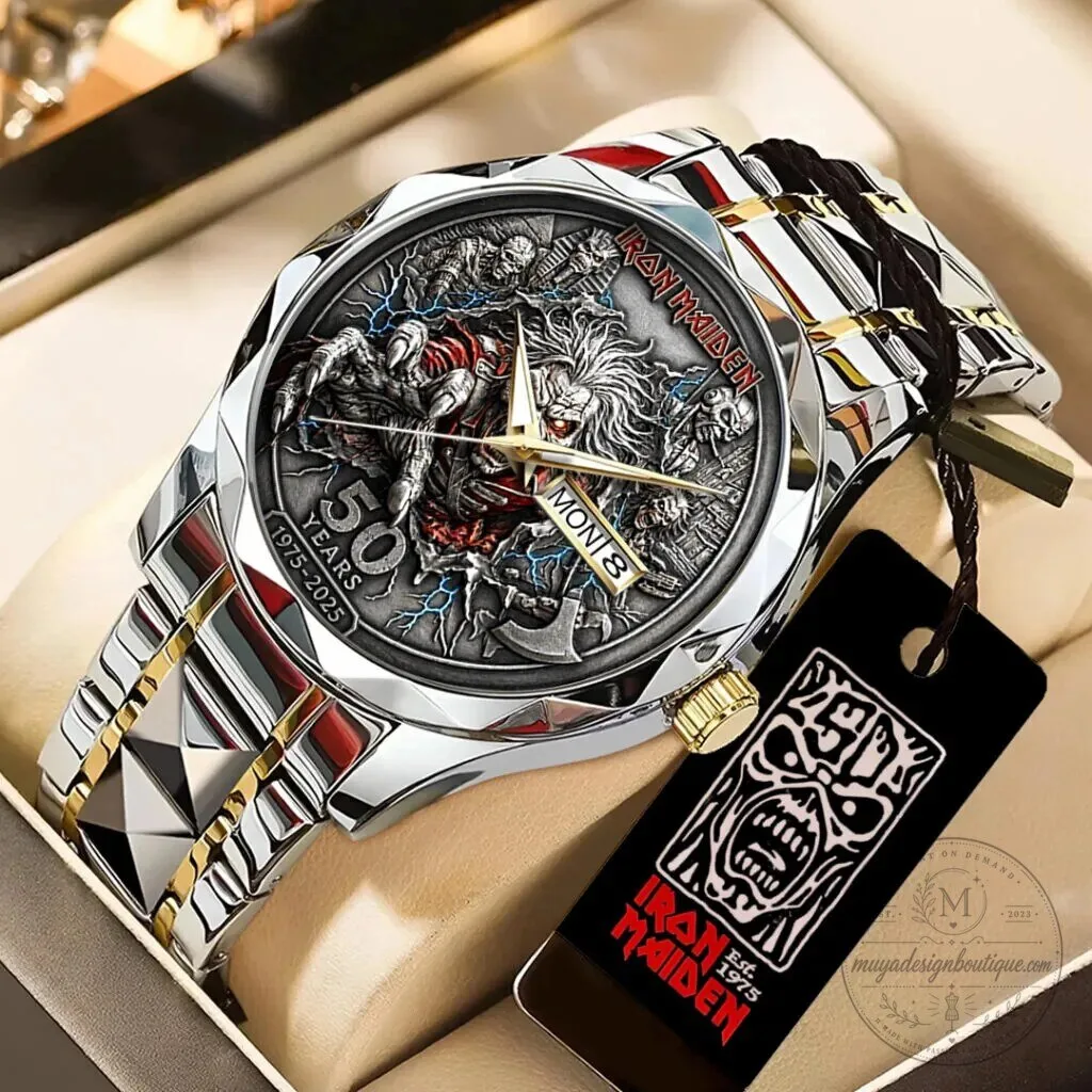 Iron Maiden 50th Anniversary Eddie The Head Heavy Metal Band Watch 7 Iron Maiden 50th Anniversary Eddie The Head Heavy Metal Band Watch