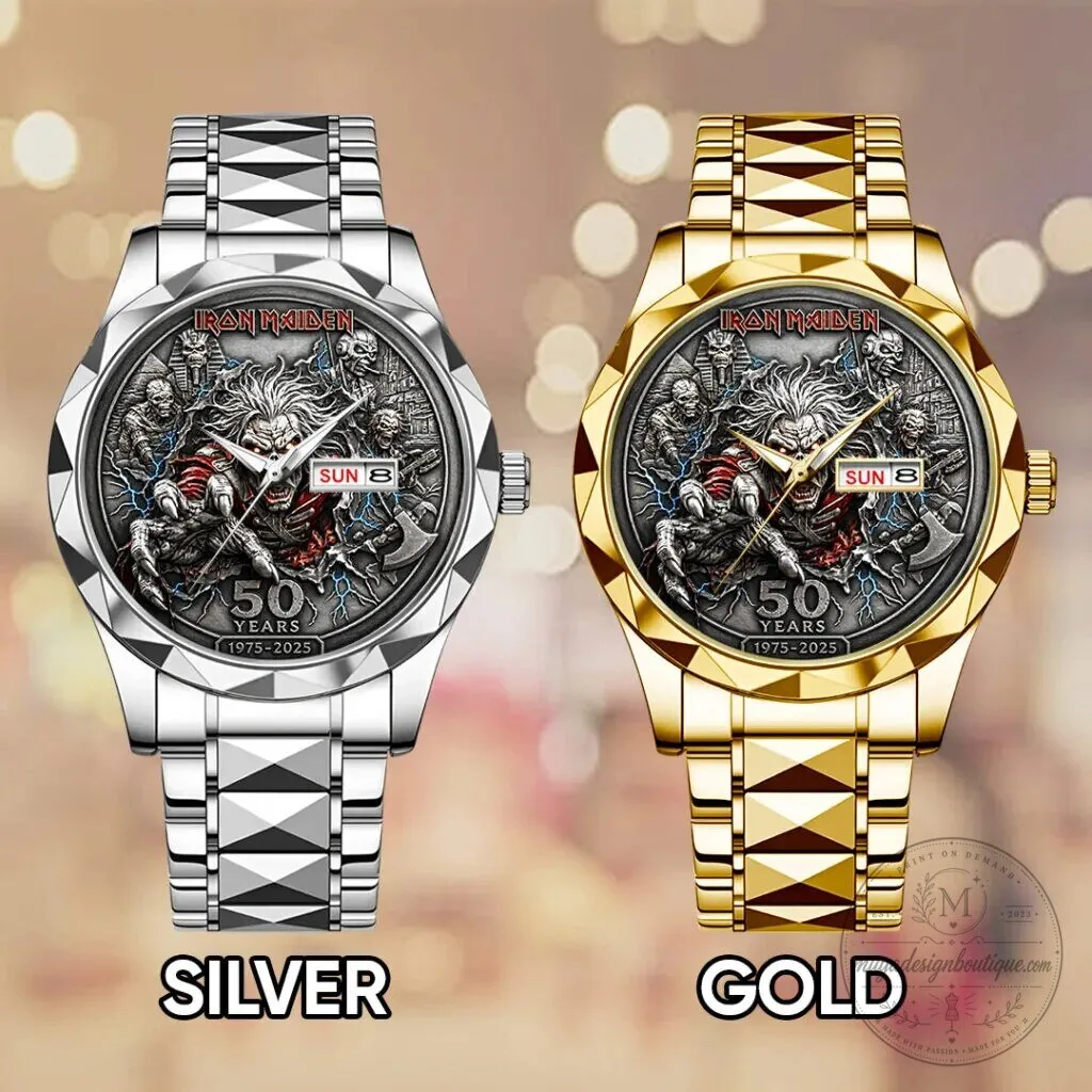 Iron Maiden 50th Anniversary Eddie The Head Heavy Metal Band Watch 8 Iron Maiden 50th Anniversary Eddie The Head Heavy Metal Band Watch