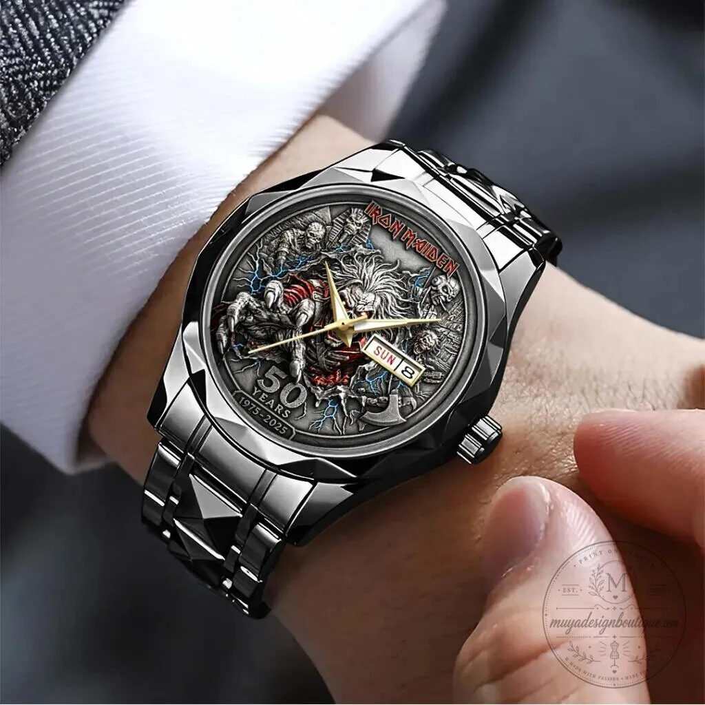 Iron Maiden 50th Anniversary Eddie The Head Heavy Metal Band Watch 9 Iron Maiden 50th Anniversary Eddie The Head Heavy Metal Band Watch