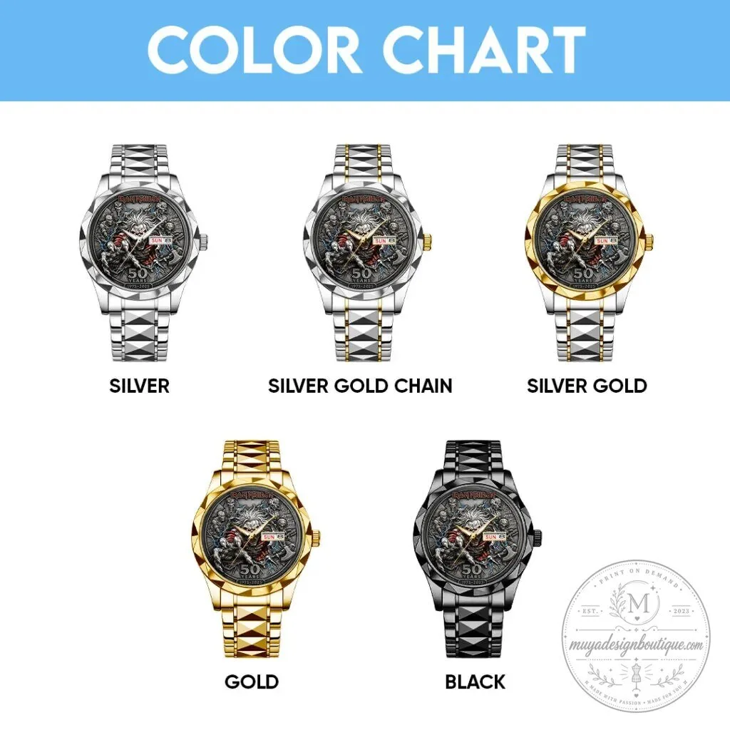 Iron Maiden 50th Anniversary Eddie The Head Heavy Metal Band Watch 11 Iron Maiden 50th Anniversary Eddie The Head Heavy Metal Band Watch