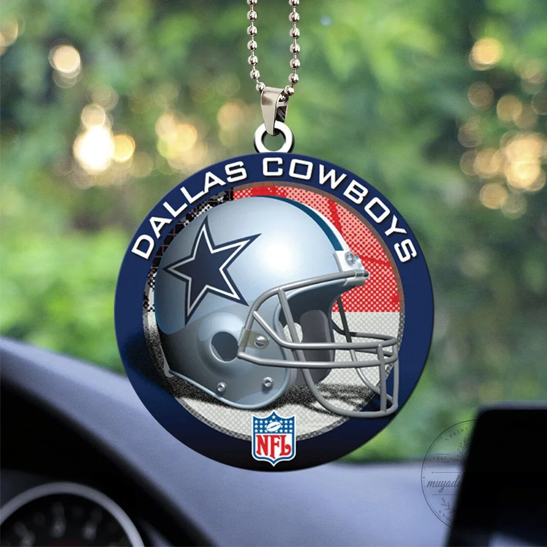 Dallas Cowboys Football Helmet Car Rearview Mirror Hanging Ornament