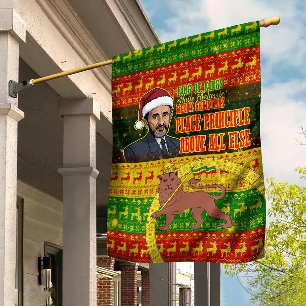 Ethiopia Haile Selassie Christmas King of Kings Lion of Judah Holiday Garden Flag