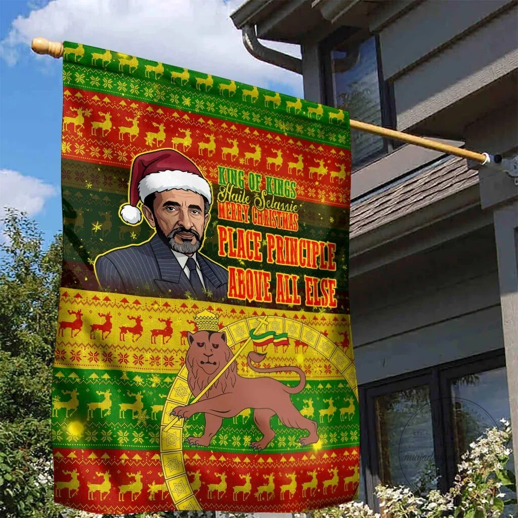 Ethiopia Haile Selassie Christmas King of Kings Lion of Judah Holiday Garden Flag 8 Ethiopia Haile Selassie Christmas King of Kings Lion of Judah Holiday Garden Flag