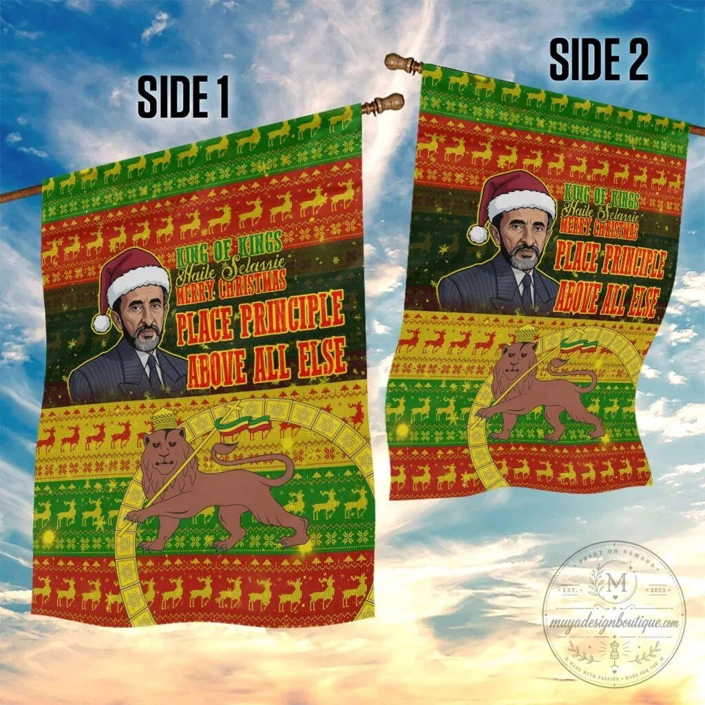 Ethiopia Haile Selassie Christmas King of Kings Lion of Judah Holiday Garden Flag 9 Ethiopia Haile Selassie Christmas King of Kings Lion of Judah Holiday Garden Flag