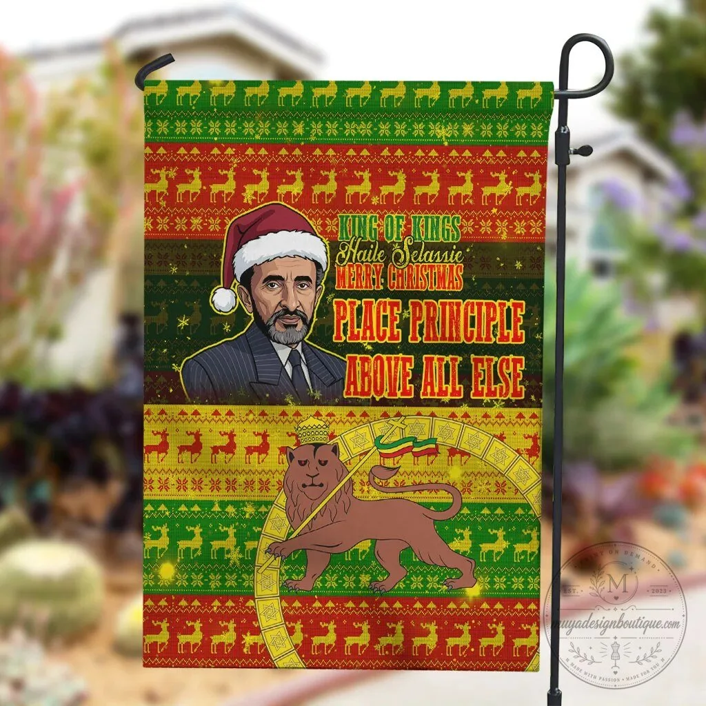 Ethiopia Haile Selassie Christmas King of Kings Lion of Judah Holiday Garden Flag 10 Ethiopia Haile Selassie Christmas King of Kings Lion of Judah Holiday Garden Flag