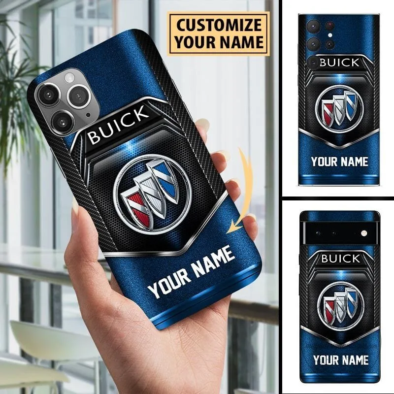Buick Custom Name Blue Carbon Fiber Car Logo Phone Case