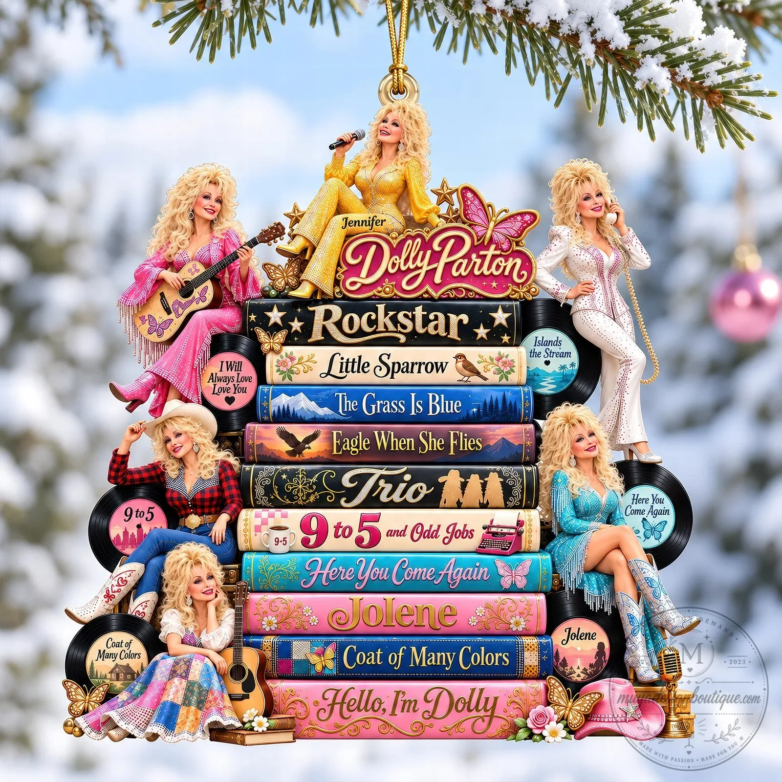 Dolly Parton Music Books and Albums Christmas Tree Ornament